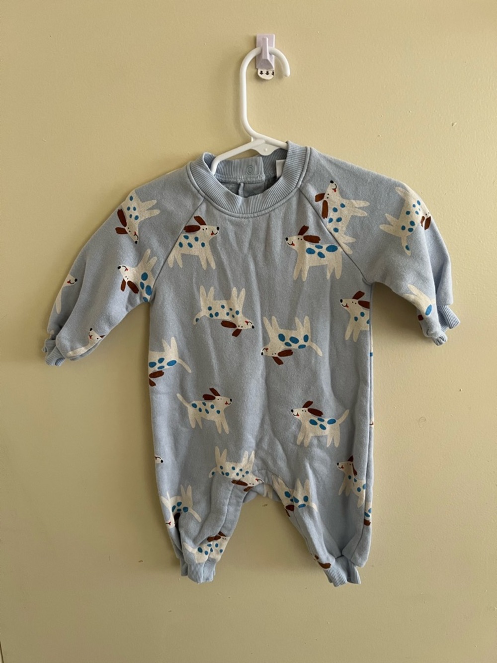 Old Navy Light Blue Puppy Print One-Piece
